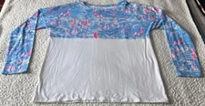 Lilly Pulitzer Finn Top Long Sleeve Zanzibar Blue Boatylicious Size S NWOT