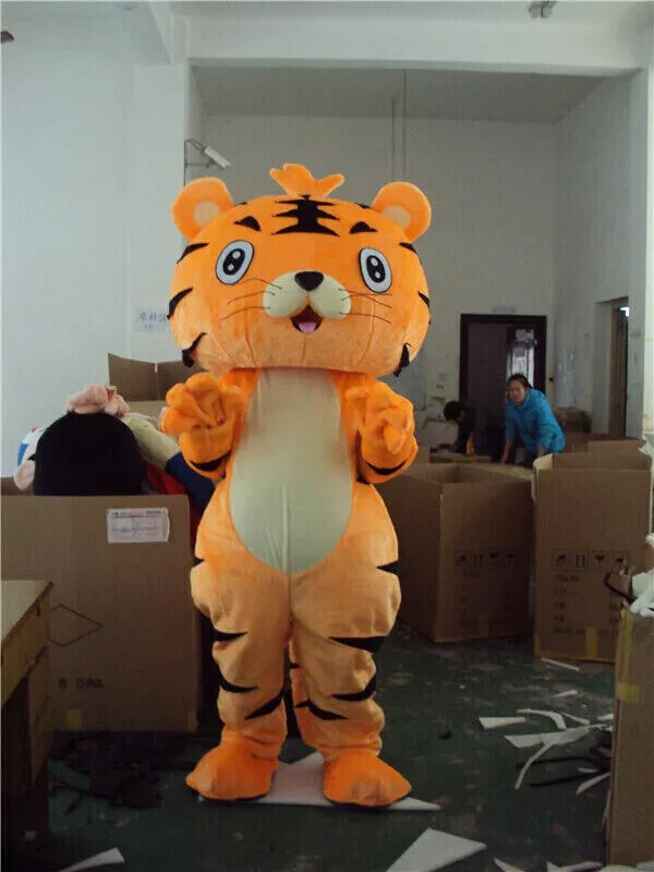 Disfraz de mascota tigre naranja amarillo fiesta de Navidad disfraz regalo para adultos 1#