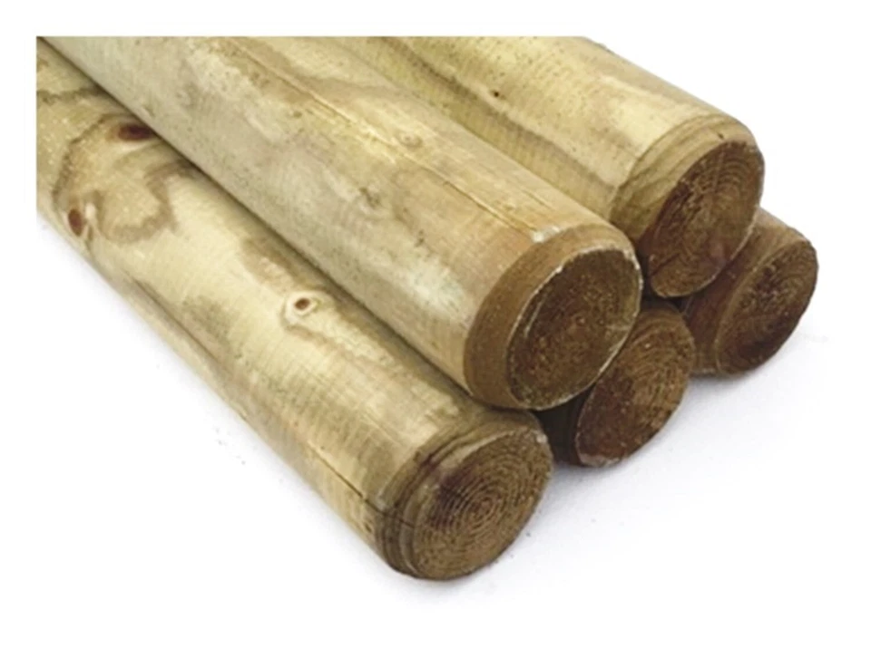 35 x Wooden Fence Posts 1.8m tall x 75mm dia. pressure treated wood - Image 4 of 4