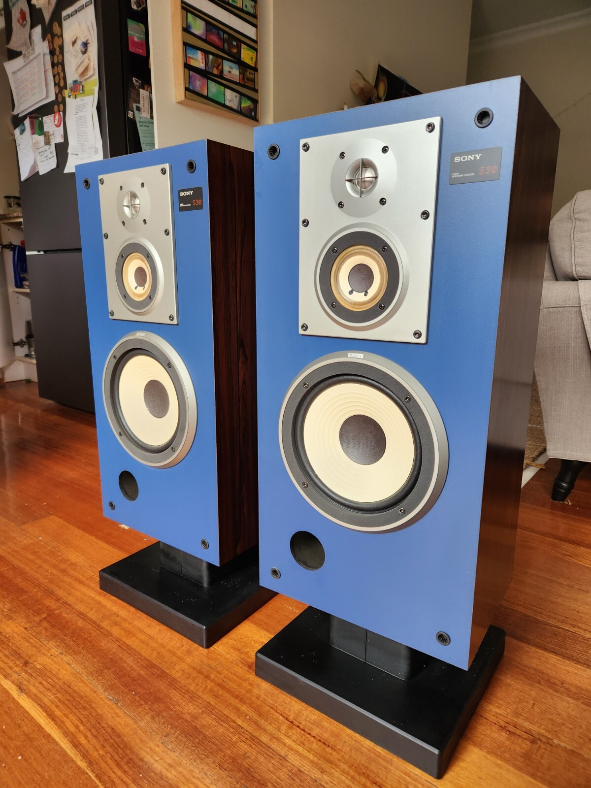 Sony SS-S30 3-ways 55W 6-ohm speakers vintage 80s