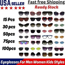 Bulk Lot Wholesale Sunglasses Eyeglasses 15 to 100 Pairs Men Women Kids Styles