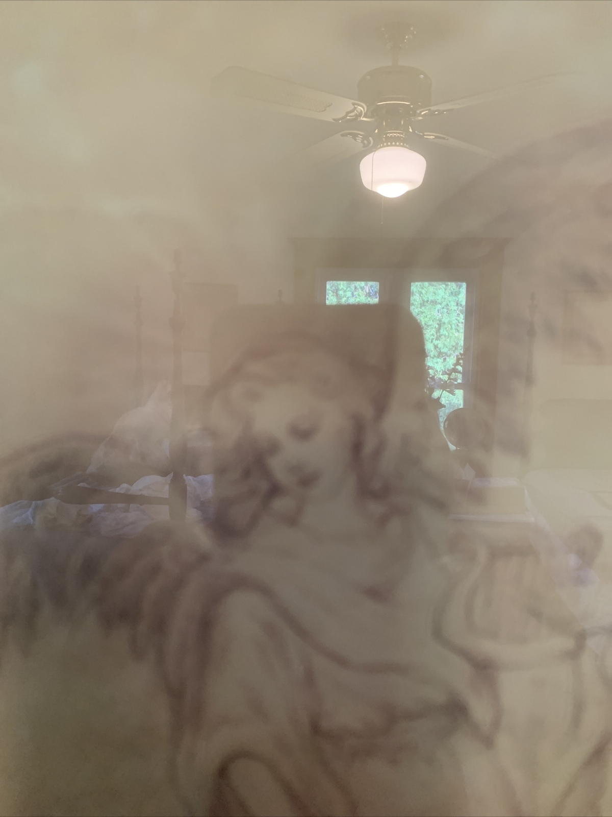 Reprint of an artist&rsquo;s pencil  drawing of an angel.