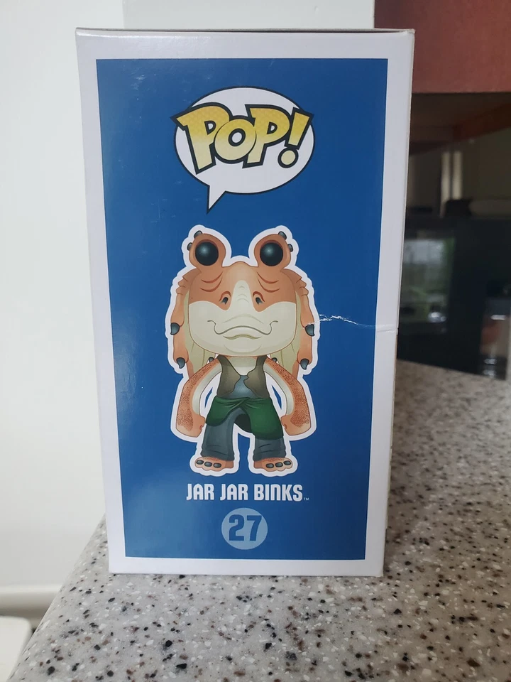 Funko POP Star Wars: Jar Jar Binks # 27  Figure Very Rare!/ Pop Protector.  - image 3 of 4
