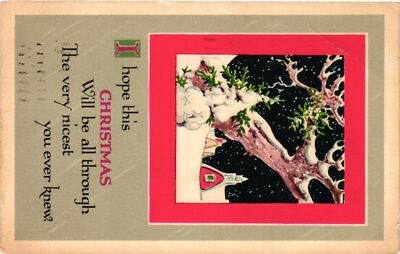 Vintage Postcard- I HOPE THIS CHRISTMAS WILL BE ALL THROUGH THE VERY NICEST YOU
