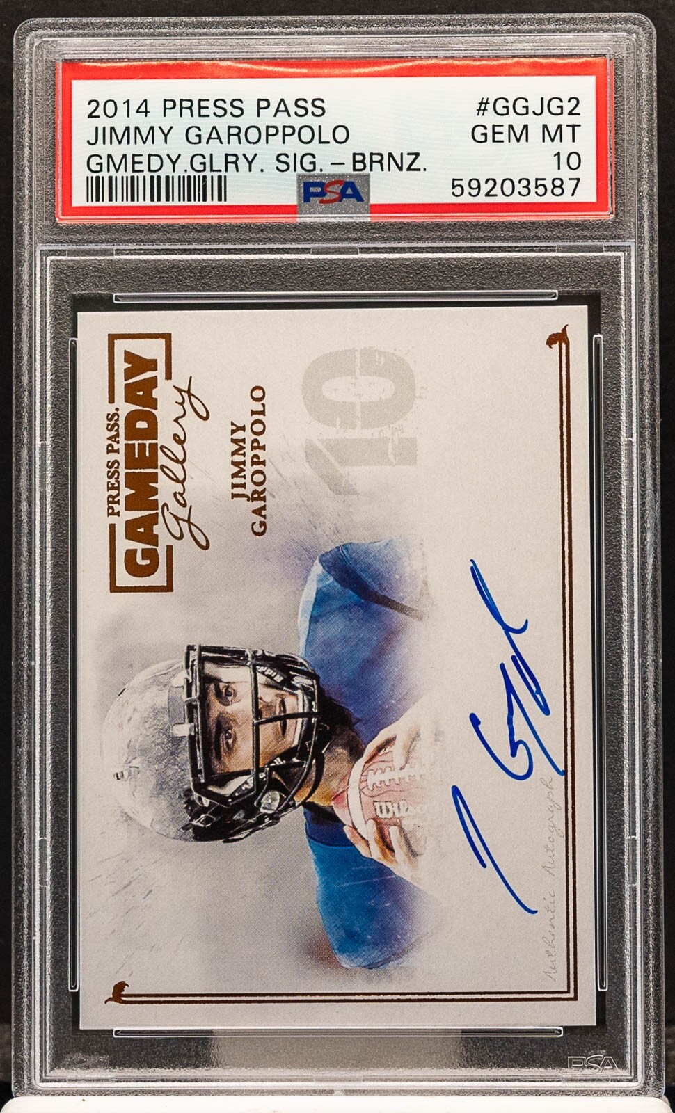 Jimmy Garoppolo Press Pass Gameday Gallery Signatures #GGJG2 Bronze