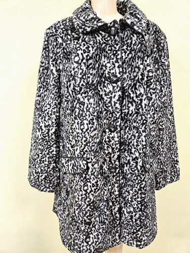 DENNIS BY DENNIS BASSO MULTICOLOR FAUX FUR LONG SLEEVE COAT SIZE 1X - NWT - Picture 2 of 7
