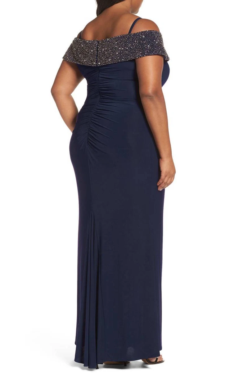 Xscape cold shop shoulder gown