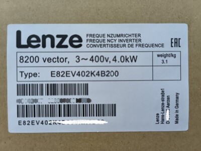 E82EV402K4B200 NEW LENZE E82EV402_4B200 Inverter 8200 Vector 4.0kW E82EV4024B200