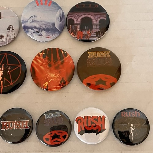 RUSH 70s 80s Music Vintage Pinback Buttons Rock Classic Hard Rock Band 17 Pins - Picture 4 of 8