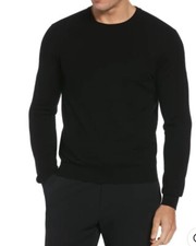 Perry Ellis Tech Knit Long Sleeve Crew Neck Pullover Sweater Black Men s S NWT