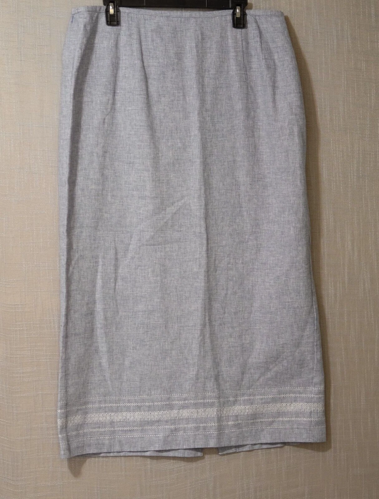 Nwot! Norton McNaughton Maxi Skirt Blue/White Linen/Cotton Women's L #H52-34