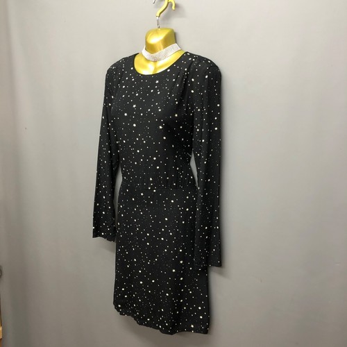 NEW H&M Black Star Print Short Casual Retro Dress UK 10 EUR 38 - Picture 3 of 12