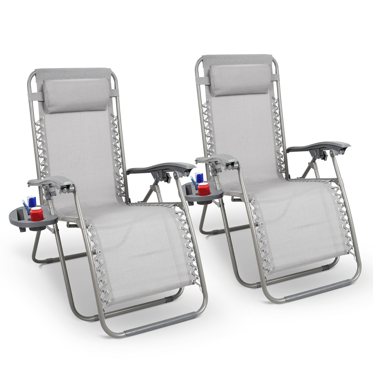 KEPLIN Set of XXL Premium Heavy Duty Textoline Zero Gravity Chairs Basic