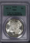 1881-S Morgan Silver Dollar $1 PCGS MS63 - OGH Old Green Holder Nearly PL!