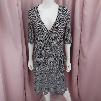 Madison Leigh Women's Animal Print V-Neck Half Sleeve Pleated A-line Dress  12 | eBay