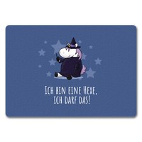 Einhorn-Hexe FußMatte In 35X50 Cm Ohne Rand Mit Spruch Ich Bin Eine Hexe