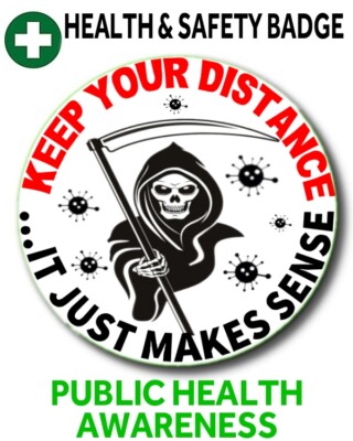 GESUNDHEIT & SICHERHEIT WARNPLAKETTE - DISTANZ HALTEN - SOCIAL DISTANCING 55 MM