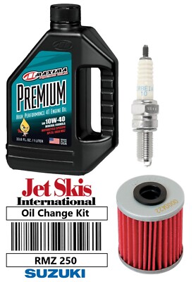 For Suzuki RMZ 250 Oil Change Kit NGK Spark Plug CR8EIA-10 Oil Filter