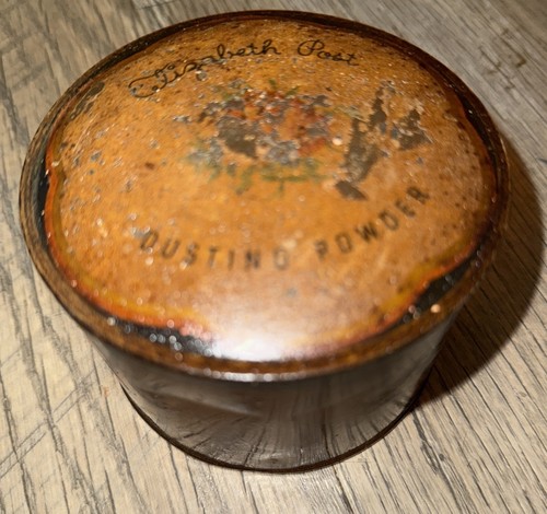 1930s ELIZABETH POST FLORAL DUSTING POWDER COSMETIC NEW YORK 1E