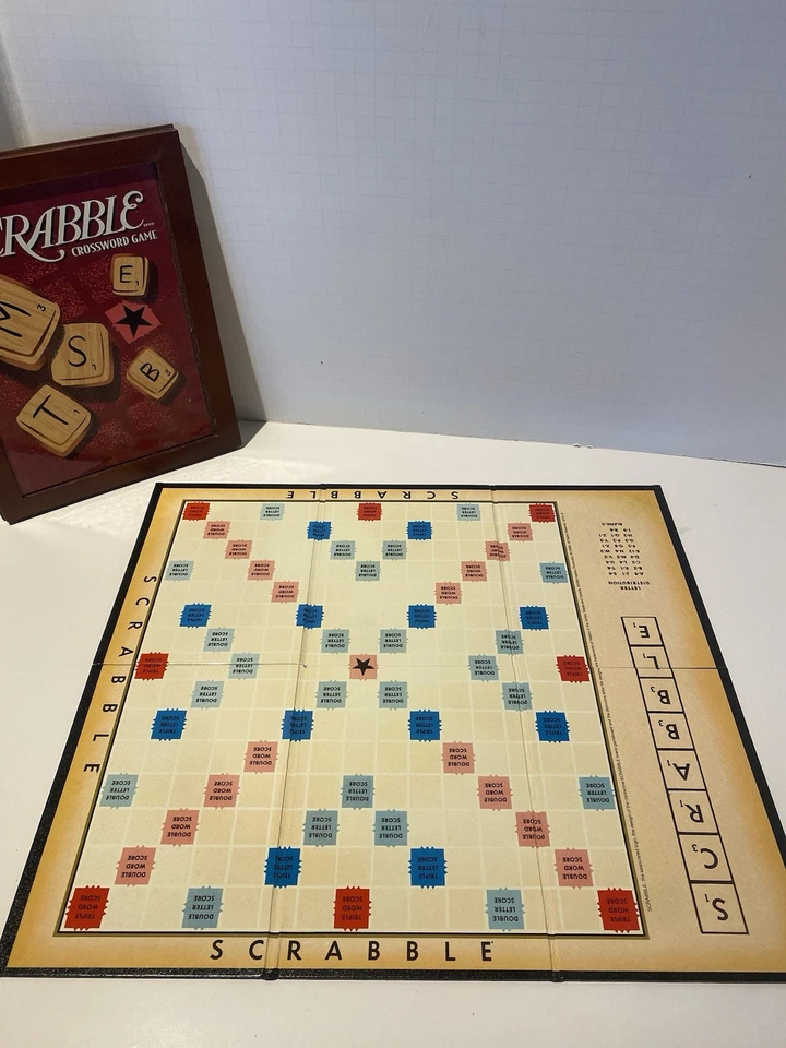 Hasbro Parker Brothers Vintage Game Collection Wooden Book Box Scrabble Complete - Image 4 of 4