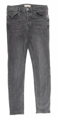 Topman Herren Skinny Jeans schwarz Baumwolle Größe 32 in L32 im Regular Zip - Taschen