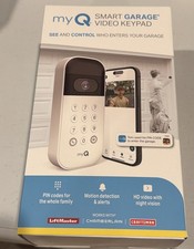 MyQ Smart Garage Door Keypad 1080p HD Video Live, Wireless App Control White NEW