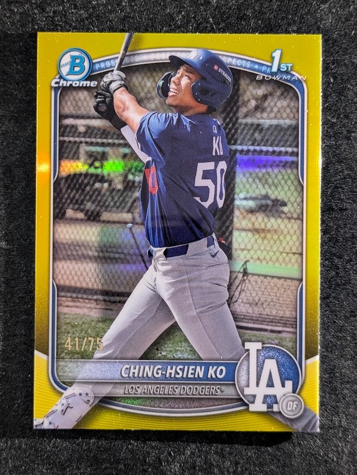 2025 Bowman Chrome KO CHING-HSIEN 41/75 1st Yellow Refractor Prospects SP