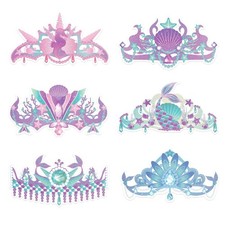 12 PCS Mermaid Party Crowns Under The Sea Party Supplies