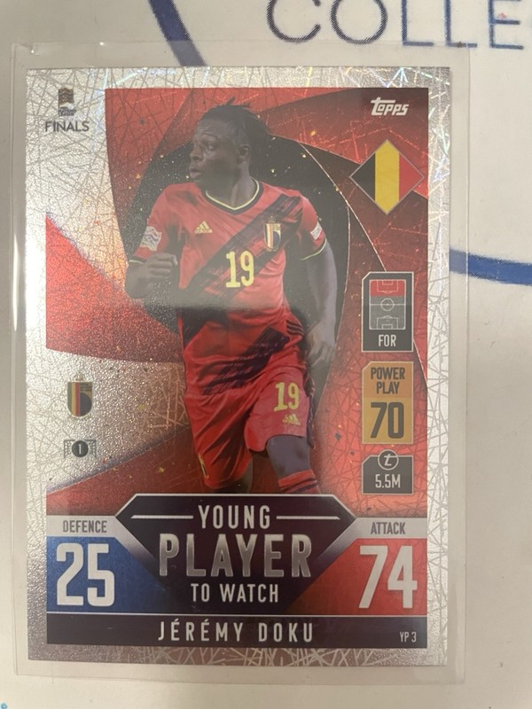 2022 Topps Match Attax 101 Road to UEFANL Finals Silver Jeremy Doku #YP3 Belgium