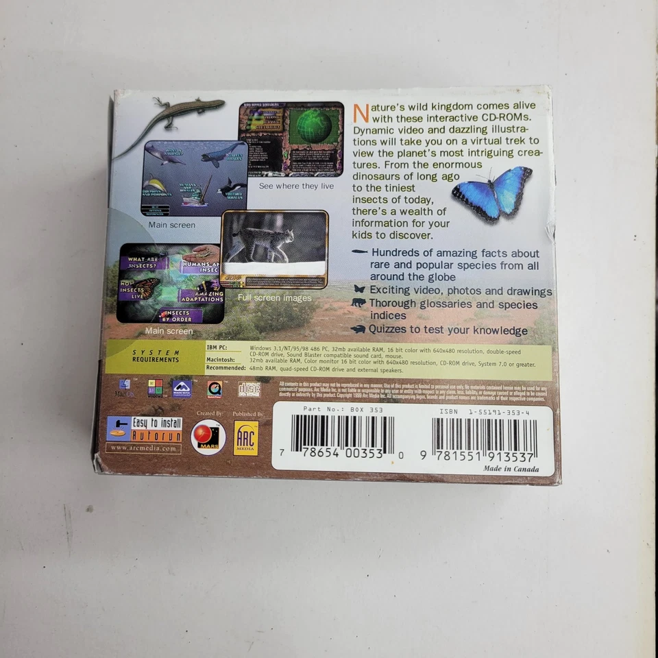 ARC Media Wild Life 5 Pack Deluxe Interactive MAC OS IBM PC Windows 95 98 3.1 NT - Image 3 of 3