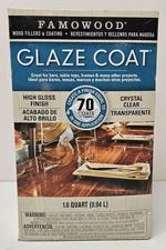 Famowood 5050080 1 Quart Clear Glaze Coat High Build Epoxy Coating Two Part Kit