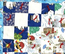 34 X 34 Baby/Toddler Quilt Snowman Winter Christmas Hanukkah Cotton NEW GIFT