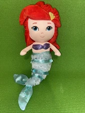 Disney Baby Princess Ariel Doll Little Mermaid Plush Bling Sensory Crinkle Fin