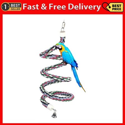 94.4inch Length Colorful Cotton Bendable Rope Perch Swing Bird Chew Toys Amazon