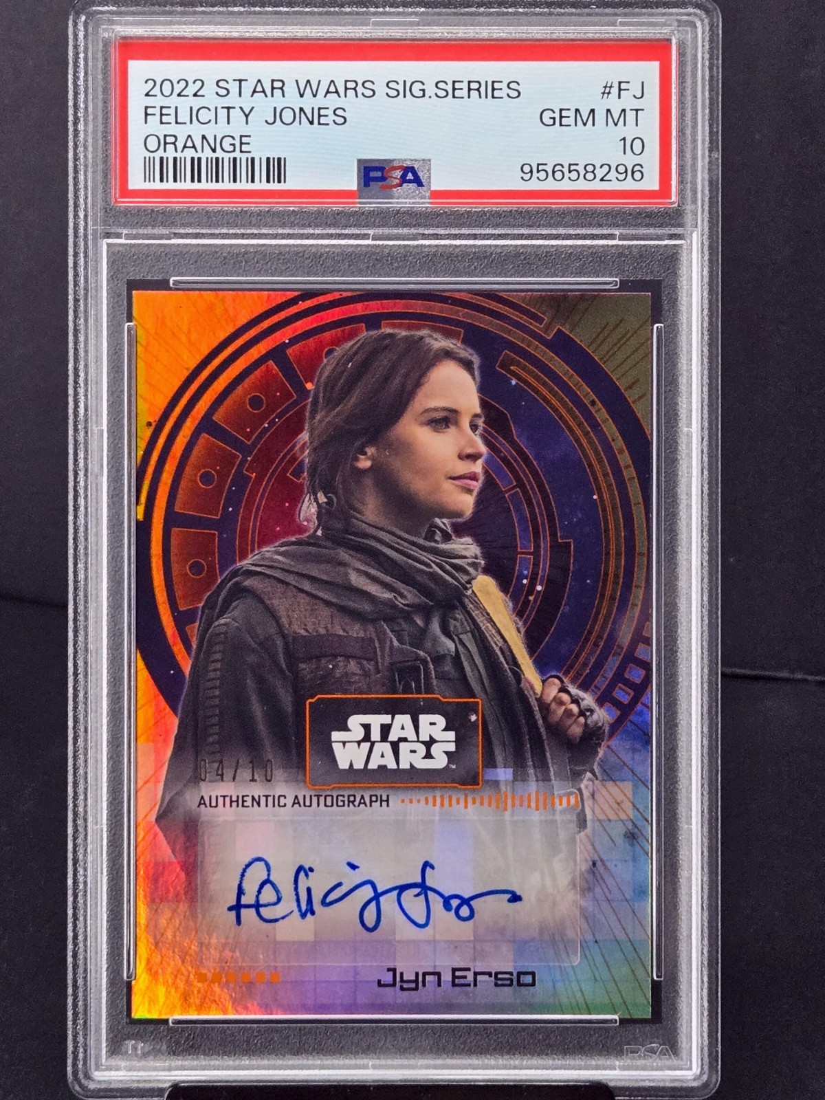 2022 TOPPS STAR WARS SIGNATURE SERIES FELICITY JONES AS JYN ERSO AUTO /10 PSA 10