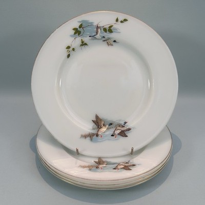 Vintage JAJ Pyrex Ducks In Flight 4 Speiseteller 60er Küche Esszimmer