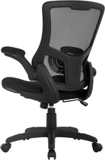 Ergonomic Mesh Office Chair with Lumbar Support and Flip-Up Arms, Black