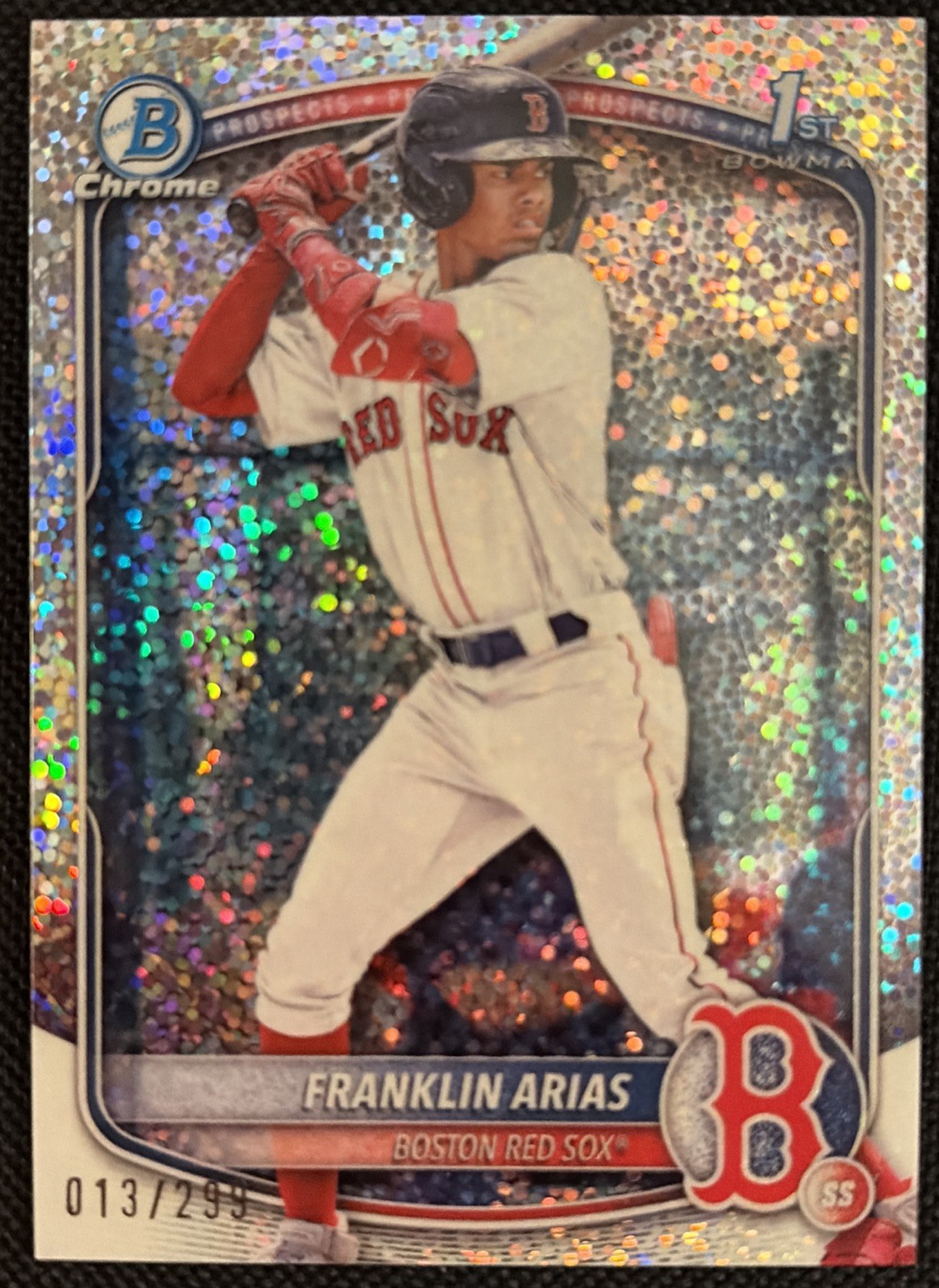 2025 Bowman Chrome Franklin Arias Speckle Refractor #/299 1st Bowman BOS Red Sox
