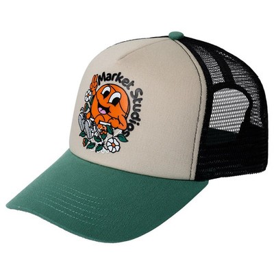 Brand New Market Chill in the Net Trucker Hat Green/ Natural/ Black