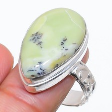 Solar Quartz Gemstone Handmade 925 Sterling Silver Jewelry Ring Size 8 q904