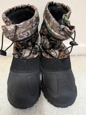 Sz 6 Boys Itasca Snow Rain Camo Black Boots