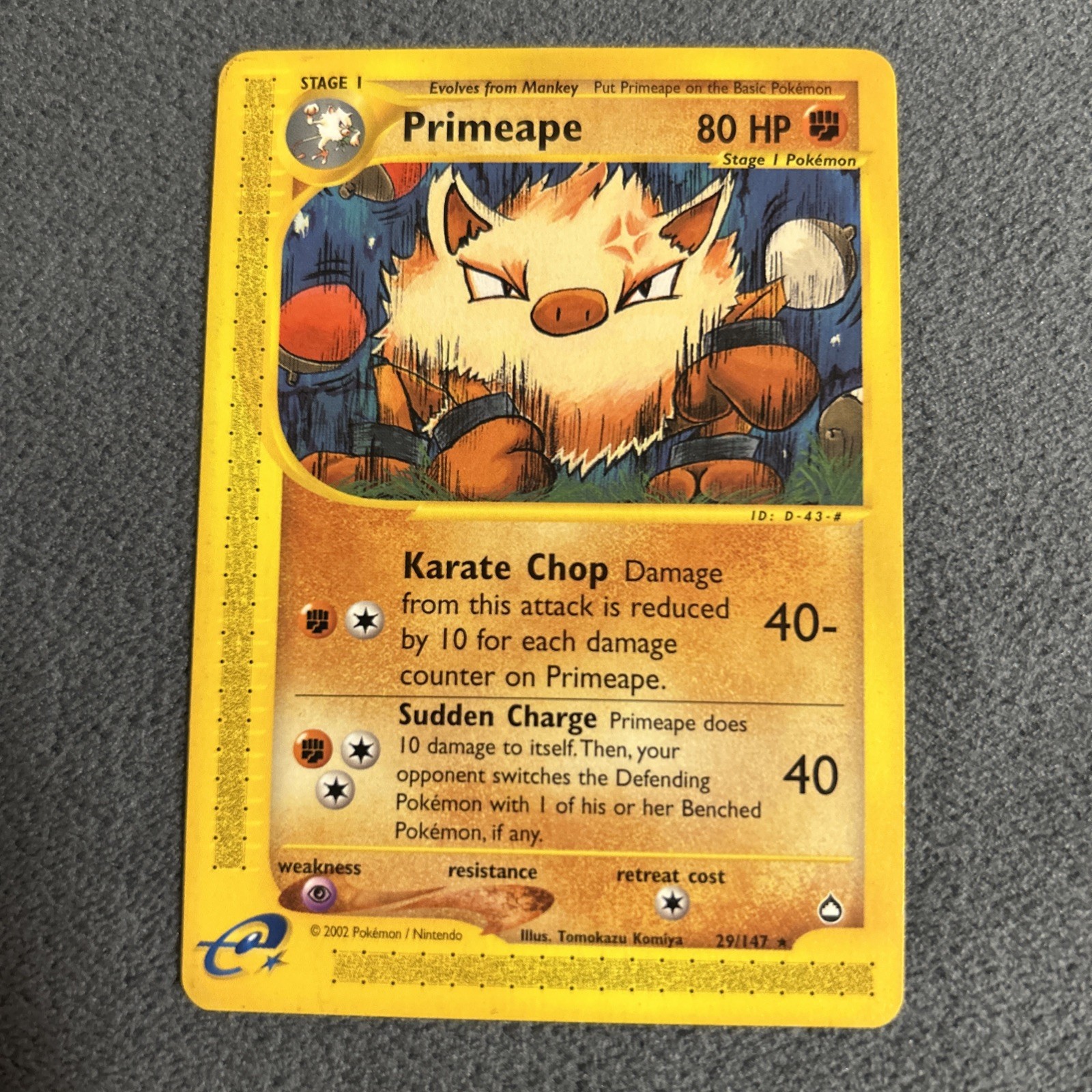 Primeape 29/147 Pokemon TCG Non-Holo Card E-Reader 2002 NM/LP+