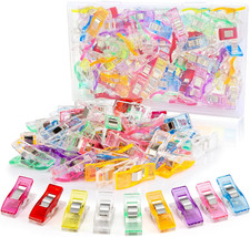 Sewing Clips, 100 Pcs with Plastic Box, Assorted Colors Quilt Clips Quilting Cli