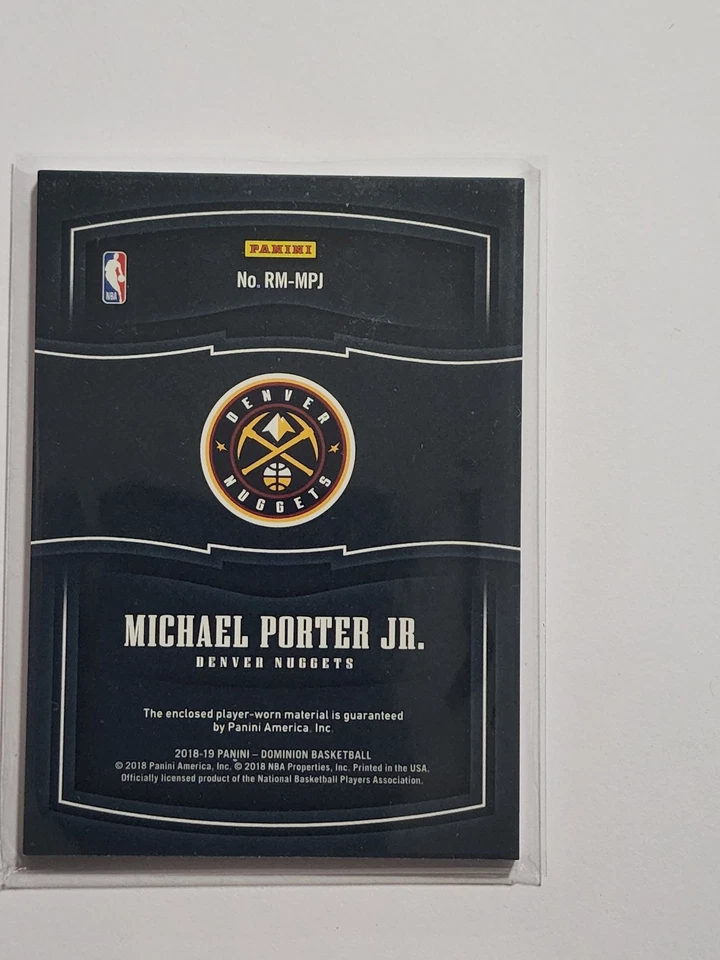 2018-19 NT Michael Porter Jr. #RM-MPJ Rookie Materials #/99 Nuggets - Image 2 of 2