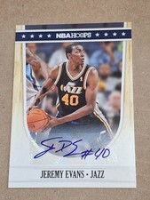 2011-12 JEREMY EVANS NBA HOOPS AUTOGRAPHED AUTO CARD #232 UTAH JAZZ W. KENTUCKY 