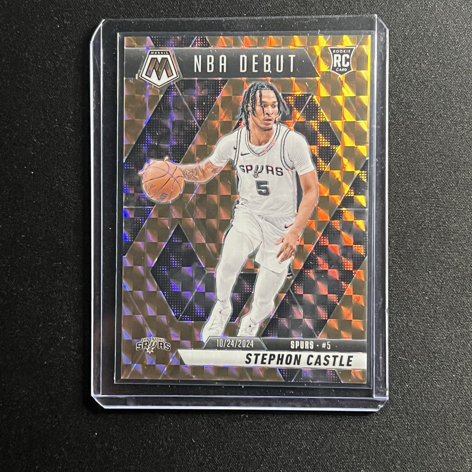 2024-25 Panini Mosaic Stephon Castle #267 RC NBA Debut Bronze #5/75 Jersey #