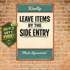 Deliver Packages To Garage Door Tin Sign 8x12 Outdoor Delivery Notice