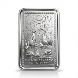 Silver 5 Oz 999.9 Southern Cross High Relief Bullion Bar ABC Mint