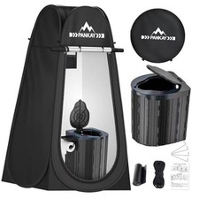 Portable Toilet with Pop up Privacy Tent, X Large Camping Toilet Portable