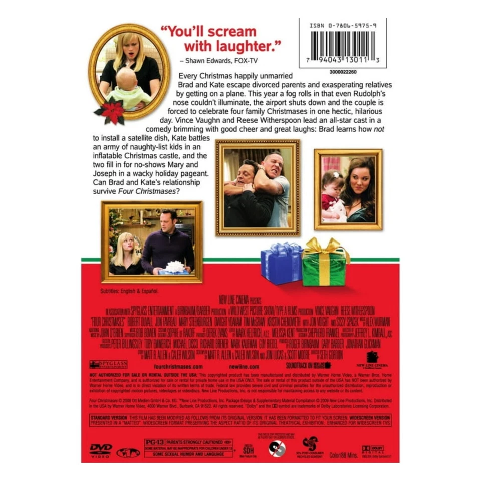 FOUR CHRISTMASES | Widescreen & Full-screen Edition (2008) DVD - Image 2 of 2